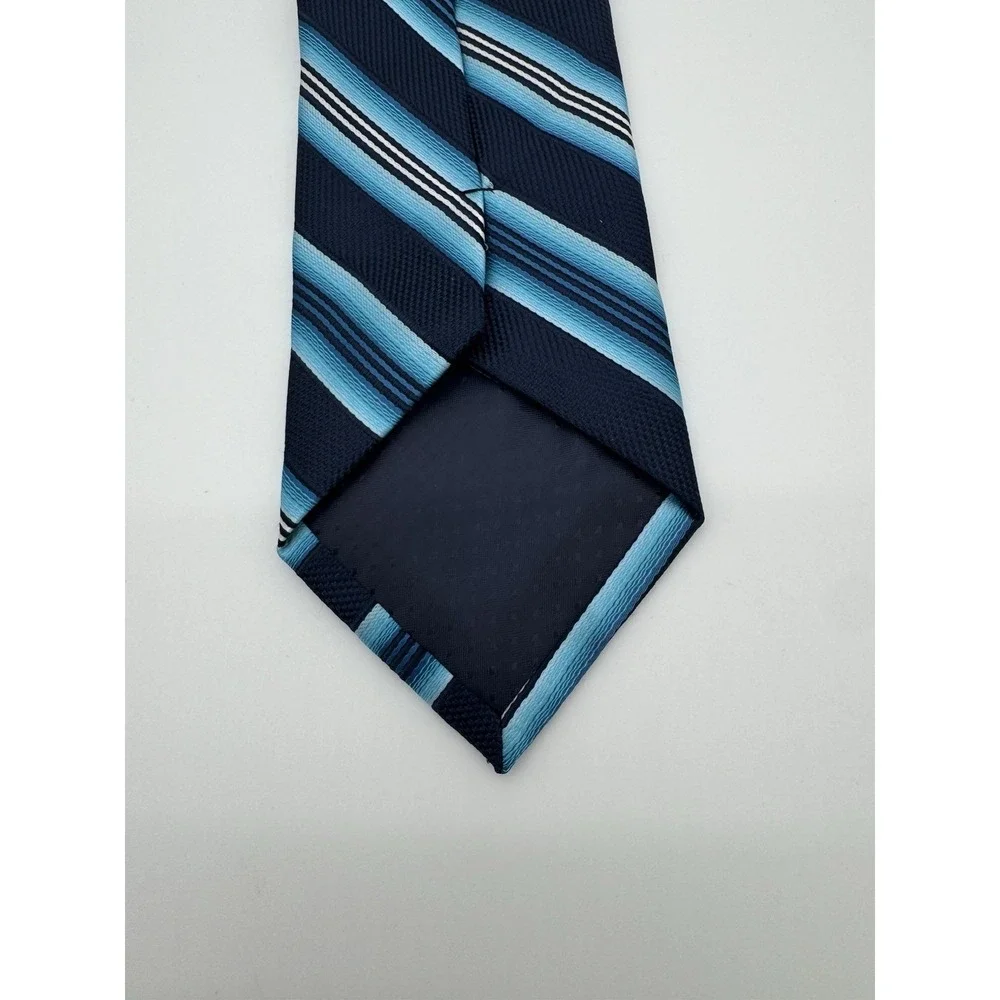 Pierre Cardin Men's Tie Blue Navy Striped Classic Polyester‎ Necktie Business
